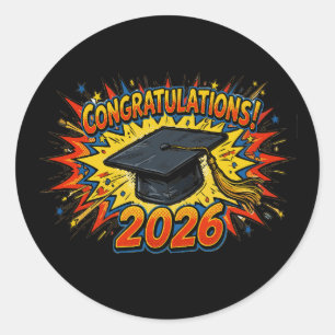 Adesivo Arte de Pôster Retro de Formatura 2026