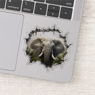 Adesivo Arte de Quebra de Parede de Elefantes 3D - Safari 