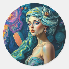 Adesivo Arte de retrato surreal vibrante