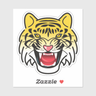 Adesivo Arte de Rosto de Tigre Sorridente-21876