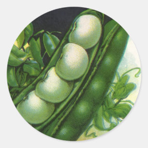 Adesivo Arte de rótulo de pacote de sementes vintage, feij
