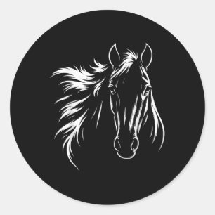 Adesivo Arte de silhueta de cavalo fofa e elegante para ca