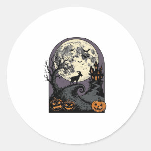 Adesivo Arte de Silhueta de Halloween Vintage de Cabra Ass