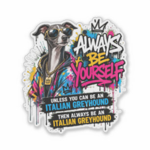 Adesivo Arte de streetwear grafite de Italian Greyhound le