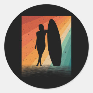 Adesivo Arte de Surfista Para Mulheres Meninas Prancha de