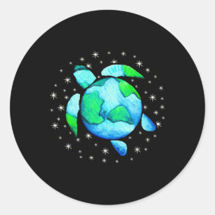 Adesivo Arte de Tartaruga do Dia da Terra