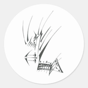 Adesivo Arte de Tatuagem Tribal Abstrata Preto e Branco 10