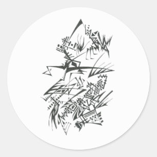 Adesivo Arte de Tatuagem Tribal Abstrato Preto e Branco 25