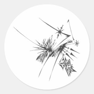 Adesivo Arte de Tatuagem Tribal Abstrato Preto e Branco 99