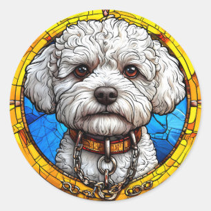 Adesivo Arte de Vidro Pintado de Cachorro