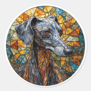 Adesivo Arte de Vidro Pintado de Cachorro Galgo Italiano