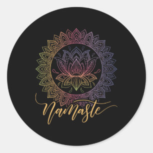 Adesivo Arte de Yoga Flor de Lótus Mandala Namaste