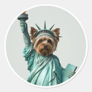Adesivo Arte de Yorkshire Terrier Inspirada na Estátua da