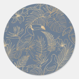Adesivo Arte Deco com Fio de Ouro | Toucan Estate Cinza