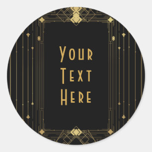 Adesivo Arte Deco Dourado e Preto Gatsby Anos 20 Elegante