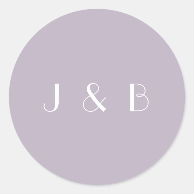 Adesivo Arte Deco Vintage Monograma Simples Lilás Pó  (Frente)