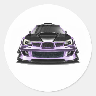 Adesivo arte desenhada à mão com olho apertado roxo