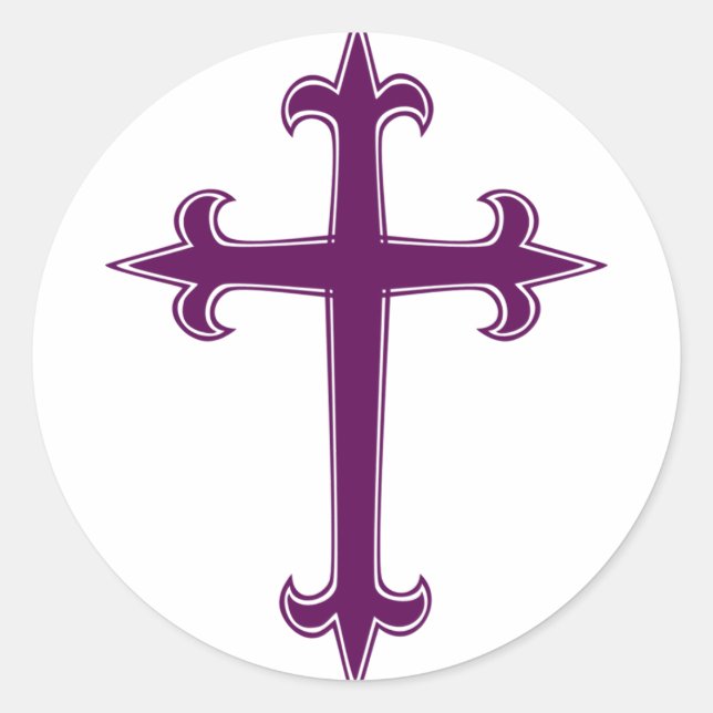 Adesivo Arte Devocional de Quaresma e Advento da Cruz Roxa (Frente)
