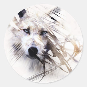 Adesivo Arte do animal dos lobos do lobo branco