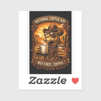 Adesivo Arte do Camelo do Dia Nacional do Café