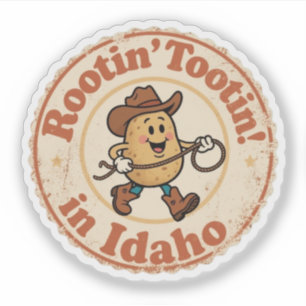 Adesivo Arte do Cowboy da Batata de Rootin 'Tootin' Idaho