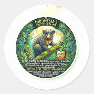 Adesivo Arte do Cuscus Urso Fofo - Marsupial Raro de Sulaw