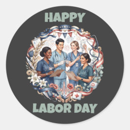 Adesivo Arte do Dia do Trabalho Patriótico da Equipe de En
