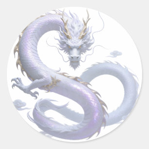 Adesivo Arte do Dragão Branco   Estética de Fantasia Mític