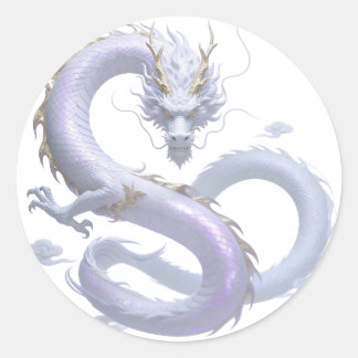 Adesivo Arte do Dragão Branco | Estética de Fantasia Mític