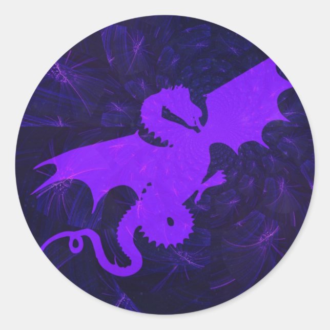 Adesivo Arte do Dragão Violeta Místico (Frente)