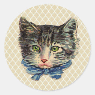 Adesivo Arte do gato do vintage