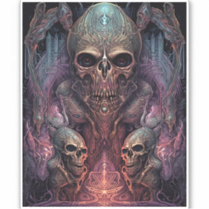 Adesivo Arte do horror surreal do crânio
