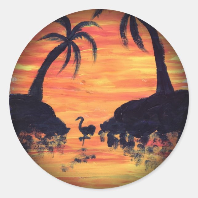 Adesivo arte do pôr do sol do Flamingo por EelKat (Frente)
