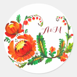 Adesivo Arte do ucraniano de Petrykivka