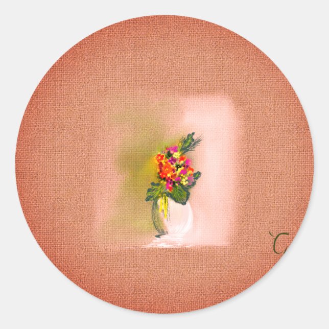 Adesivo Arte do vaso da Flor (Frente)