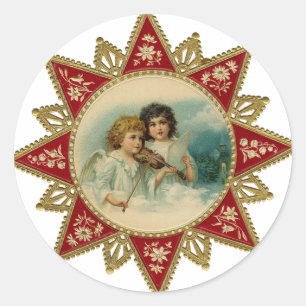Adesivo Arte do vintage - anjos do Natal