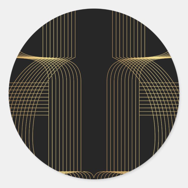 Adesivo Arte Dourada, preta, elegante, legal, única linha  (Frente)