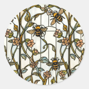 Adesivo Arte elegante art nouveau botânico  vidro manchado