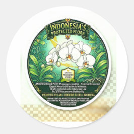 Adesivo Arte Elegante da Orquídea Lua - Ícone Puspa Indoné