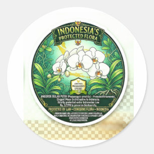 Adesivo Arte Elegante da Orquídea Lua - Ícone Puspa Indoné
