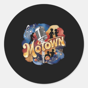 Adesivo Arte em Aquarela de Música Motown Groovy Vintage