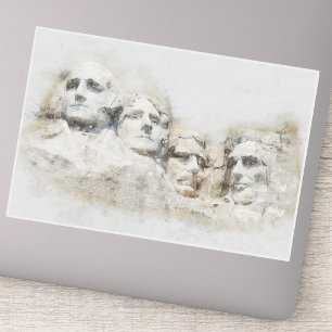 Adesivo Arte em Aquarela do Monte Rushmore Presidencial