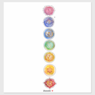 Adesivo Arte em aquarela dos sete chakras