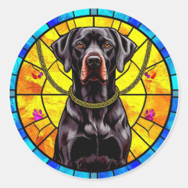 Adesivo 🐕 Arte em Mosaico de Cachorro Preto Geométrico Ou