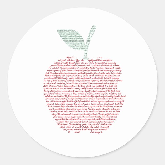 Adesivo Arte em nuvem de Apple Word (Frente)