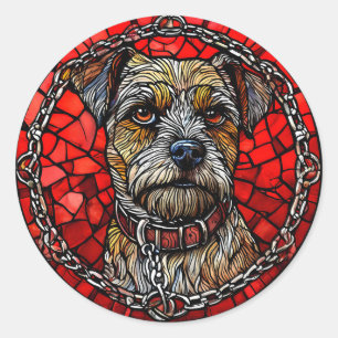 Adesivo Arte em Vidro Pintado de Cachorro