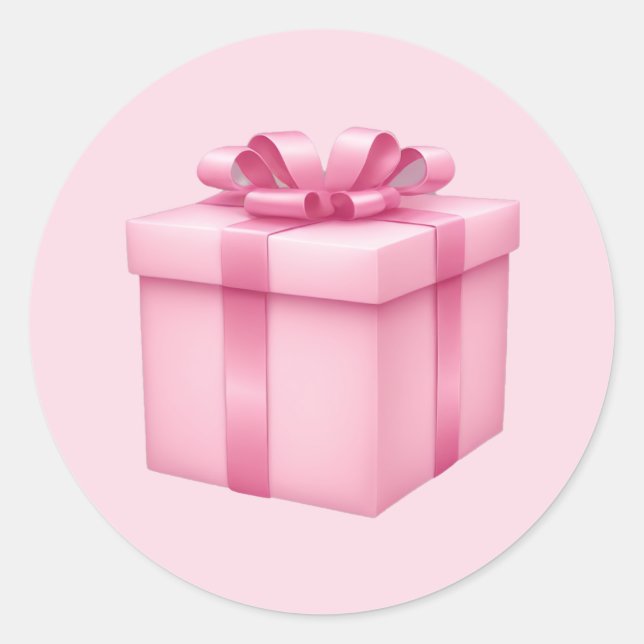 Adesivo Arte Emoji De Caixa De Presente Rosa (Frente)
