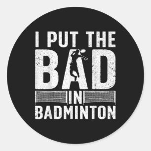 Adesivo Arte Engraçada de Badminton para Homens Mulheres E