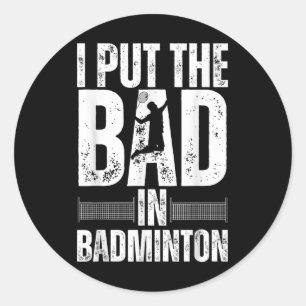 Adesivo Arte Engraçada de Badminton Para Homens Mulheres E
