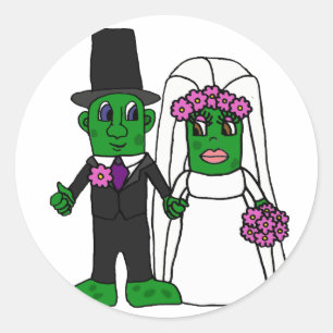Adesivo Arte engraçada do casamento dos noivos da salmour